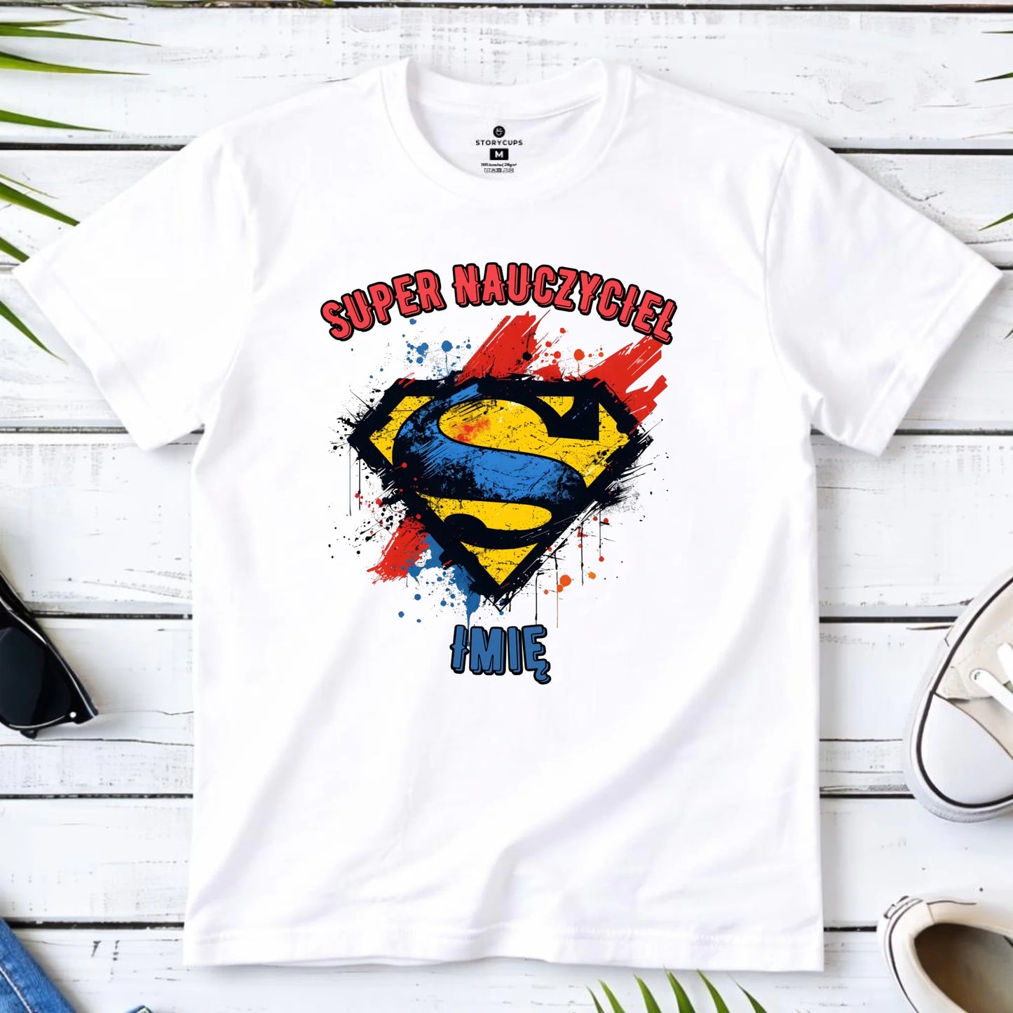 Koszulka męska dla nauczyciela - Super Nauczyciel - personalizowana N28