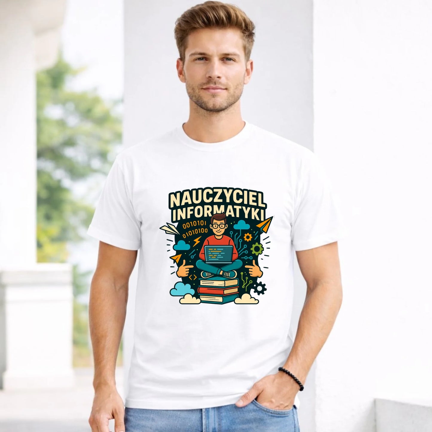 Koszulka męska dla nauczyciela - Nauczyciel informatyki N33