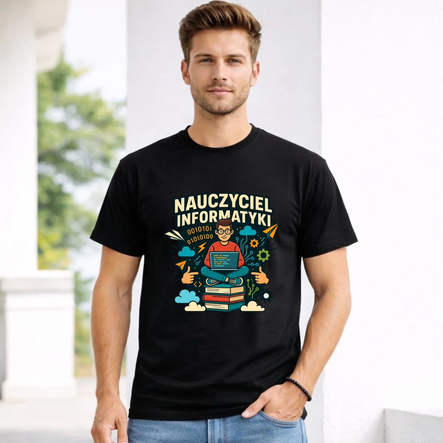 Koszulka męska dla nauczyciela - Nauczyciel informatyki N33