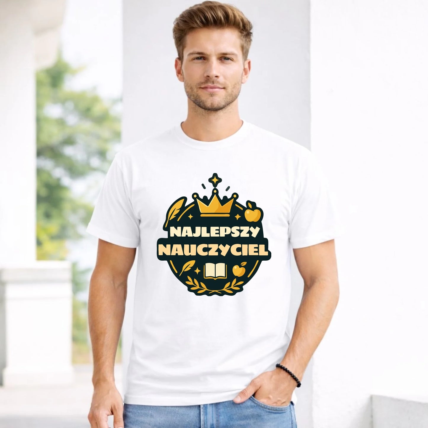 Koszulka męska dla nauczyciela - Najlepszy Nauczyciel N38