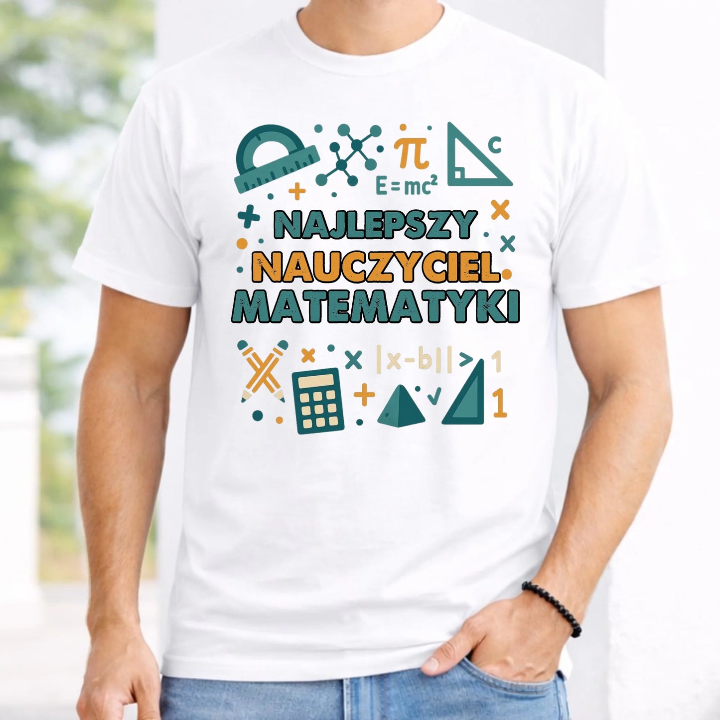 Koszulka męska dla nauczyciela - Najlepszy nauczyciel matematyki N74