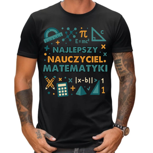 Koszulka męska dla nauczyciela - Najlepszy nauczyciel matematyki N74