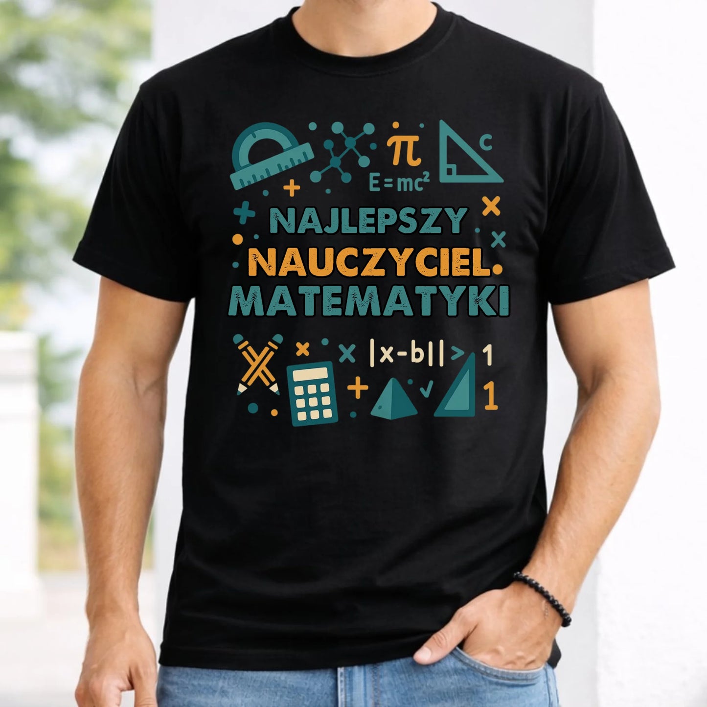 Koszulka męska dla nauczyciela - Najlepszy nauczyciel matematyki N74