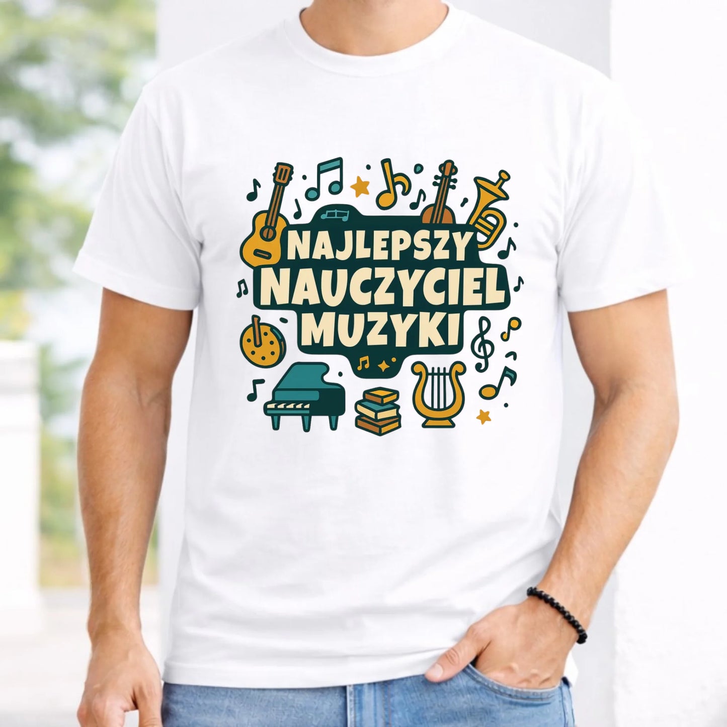 Koszulka męska dla nauczyciela - Najlepszy nauczyciel muzyki N52