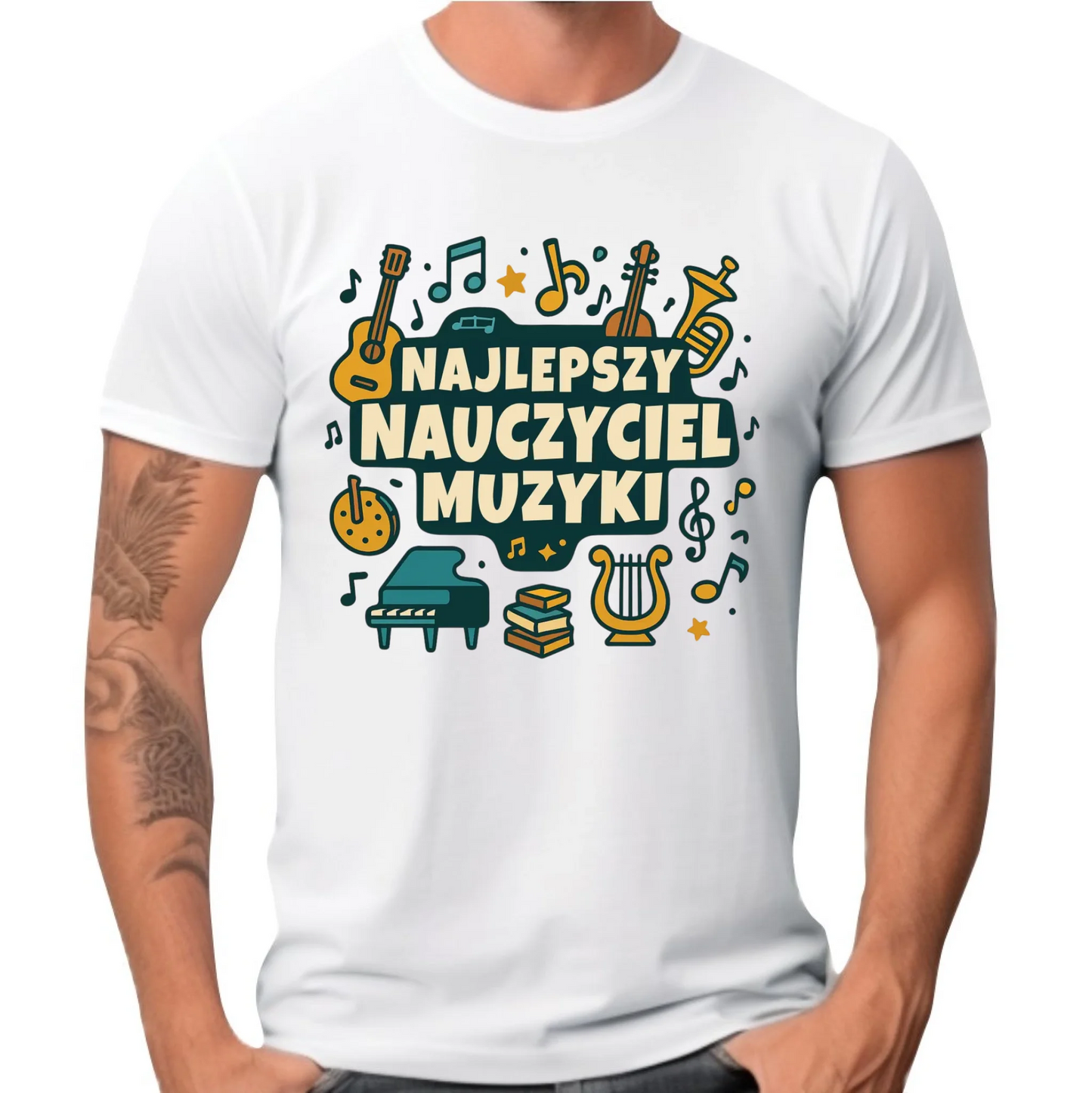 Koszulka męska dla nauczyciela - Najlepszy nauczyciel muzyki N52