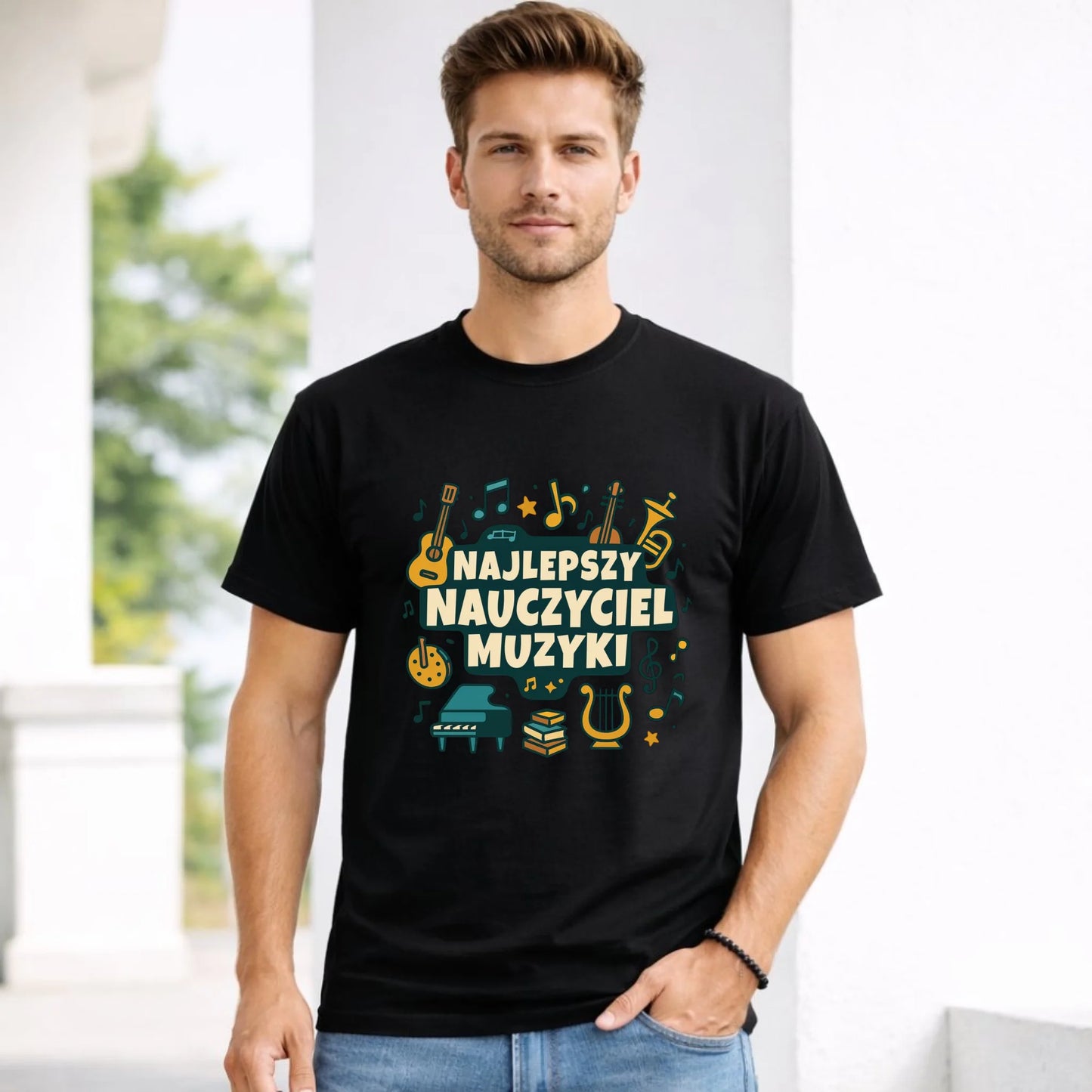 Koszulka męska dla nauczyciela - Najlepszy nauczyciel muzyki N52