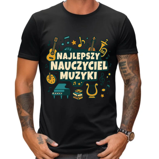 Koszulka męska dla nauczyciela - Najlepszy nauczyciel muzyki N52