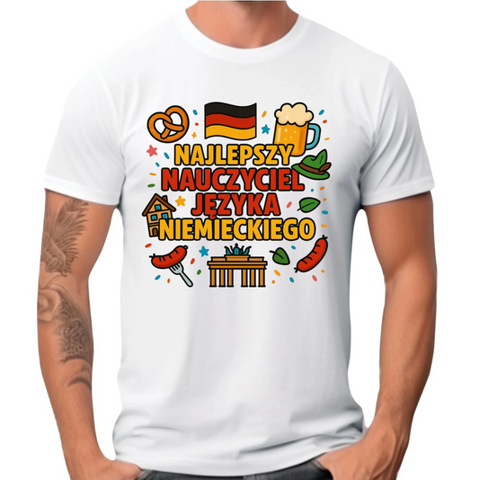 Koszulka męska dla nauczyciela - Najlepszy nauczyciel języka niemieckiego N54
