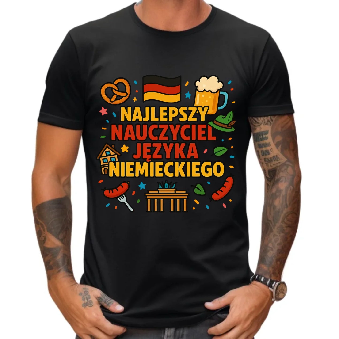 Koszulka męska dla nauczyciela - Najlepszy nauczyciel języka niemieckiego N54