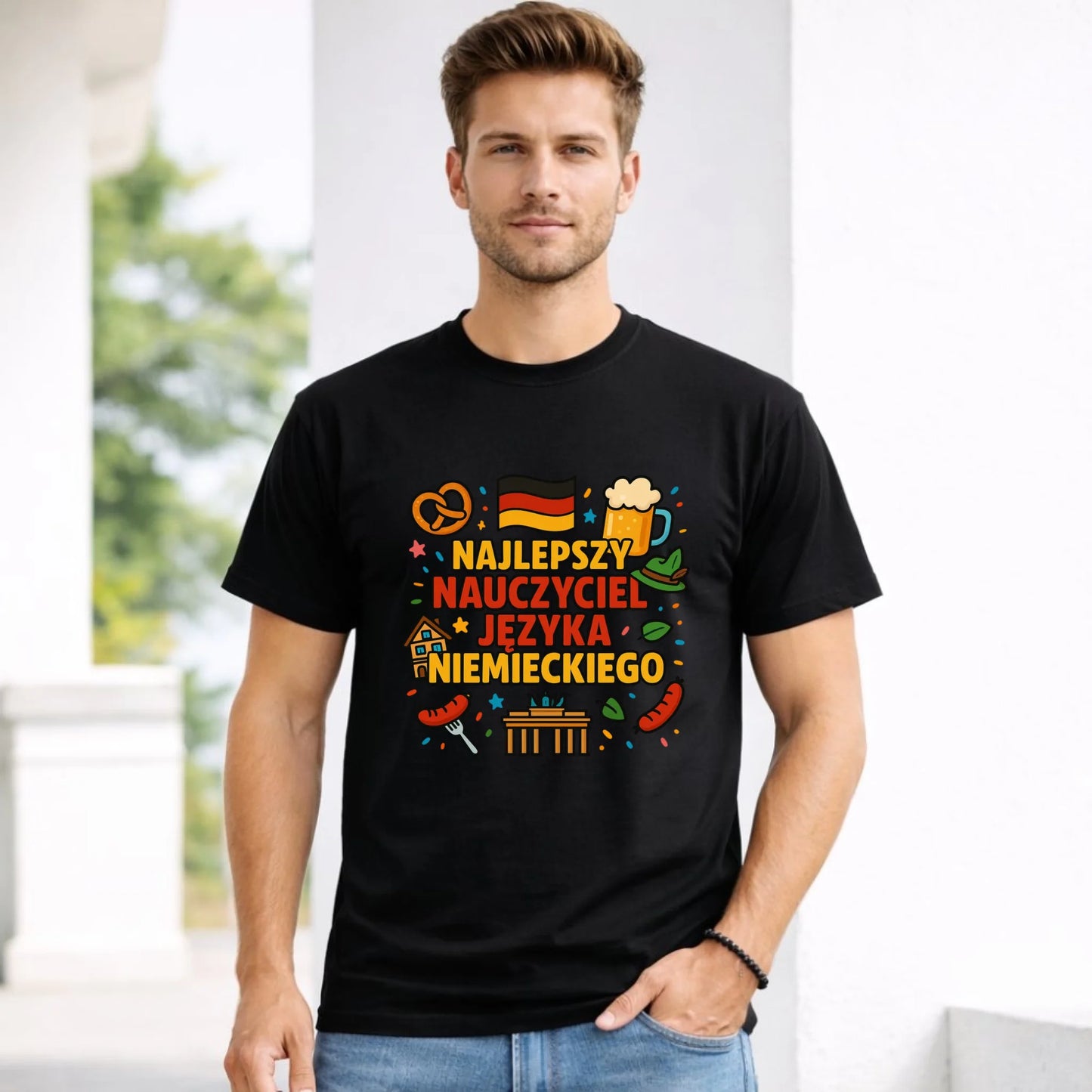 Koszulka męska dla nauczyciela - Najlepszy nauczyciel języka niemieckiego N54