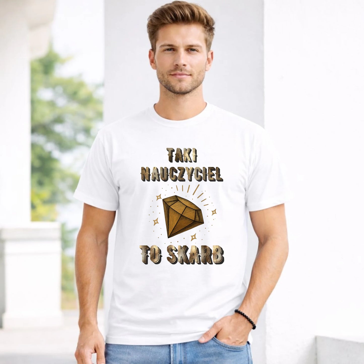 Koszulka męska dla nauczyciela - Taki nauczyciel to skarb N85