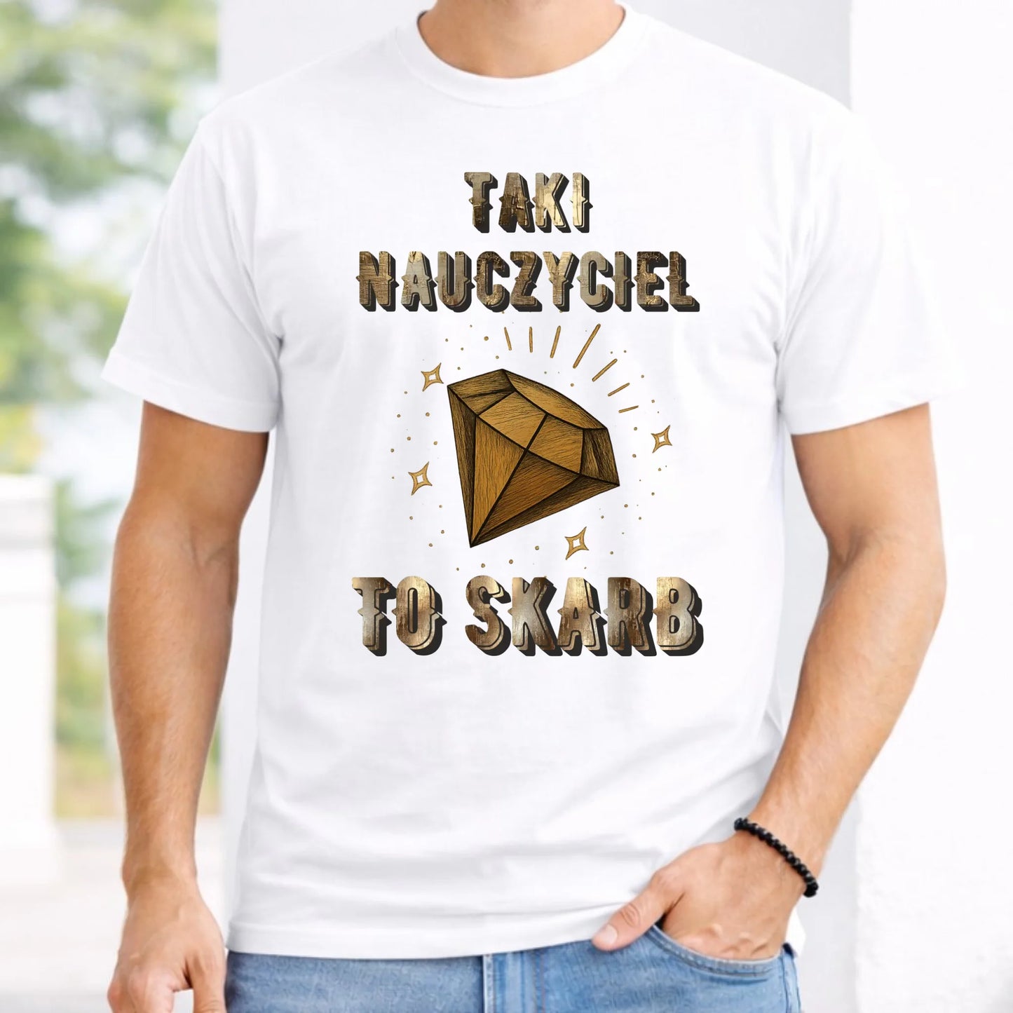Koszulka męska dla nauczyciela - Taki nauczyciel to skarb N85