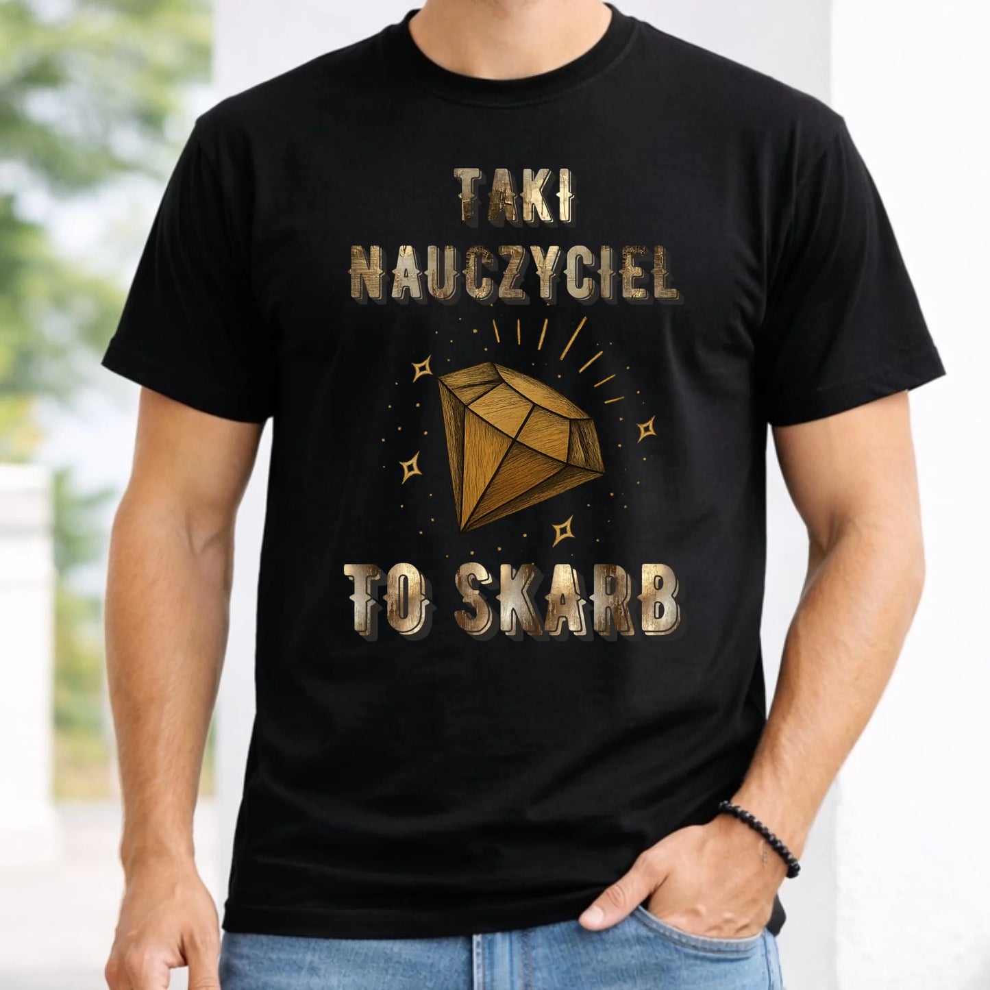 Koszulka męska dla nauczyciela - Taki nauczyciel to skarb N85