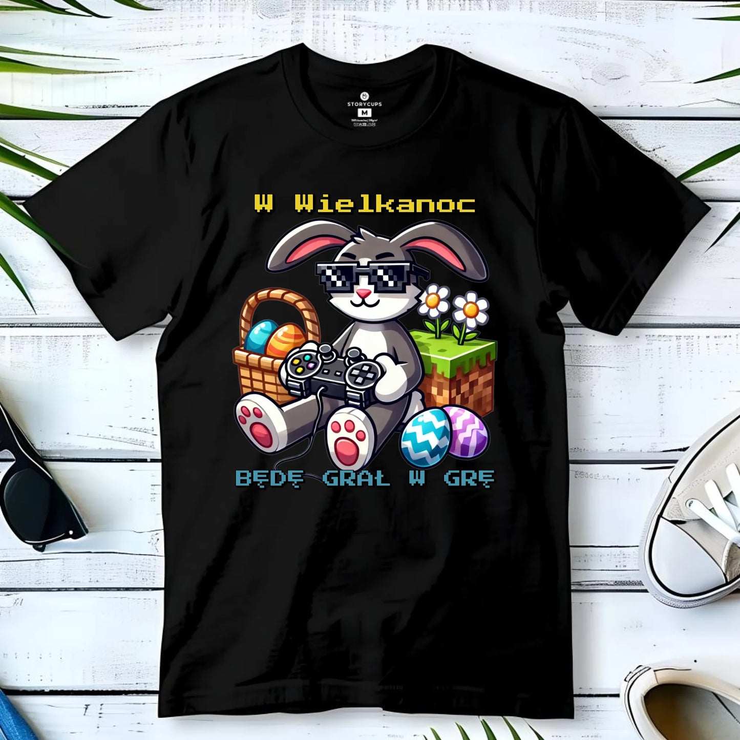 Zajączek Minecraft | Koszulka męska na Wielkanoc WN22