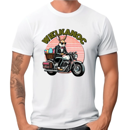 Zając na motorze | Koszulka męska na Wielkanoc WN29