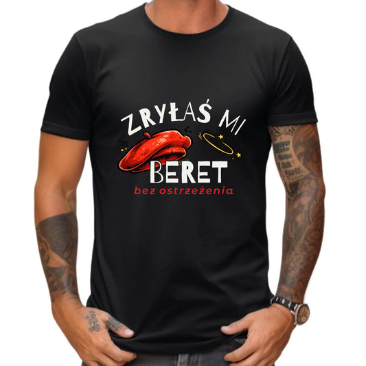 Koszulka męska dla faceta - Zryłaś mi beret DCH35 - StoryCups.pl