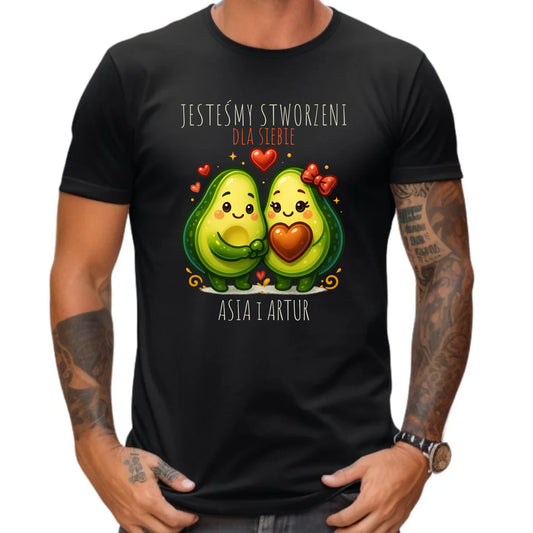 Koszulka męska - Awokado Stworzeni dla siebie - personalizowana W91 - StoryCups.pl