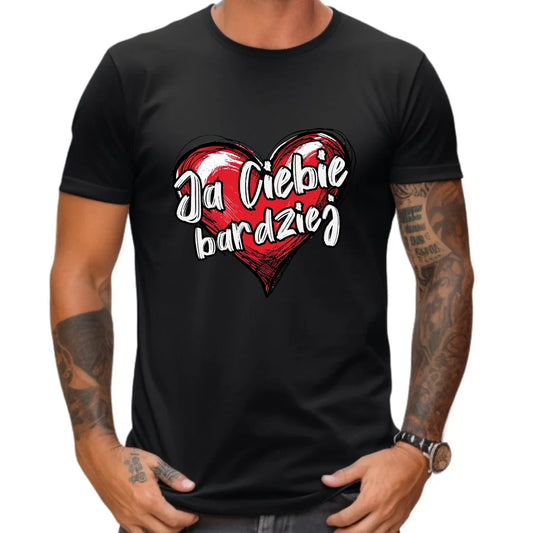 Koszulka męska - Serce Ja Ciebie bardziej W84 - StoryCups.pl