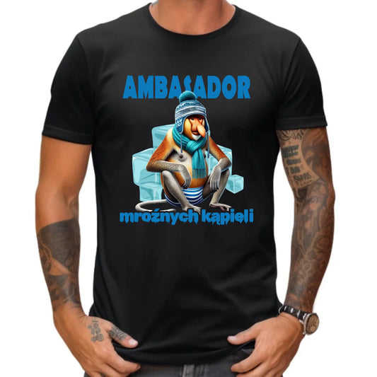 Koszulka męska - prezent dla morsa - Janusz Nosacz Mors - Ambasador mroźnych kąpieli HM03 - StoryCups.pl