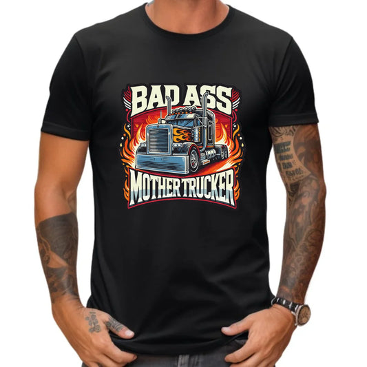 Koszulka męska dla kierowcy tira - Badass Mother Trucker ZKT04 - StoryCups.pl