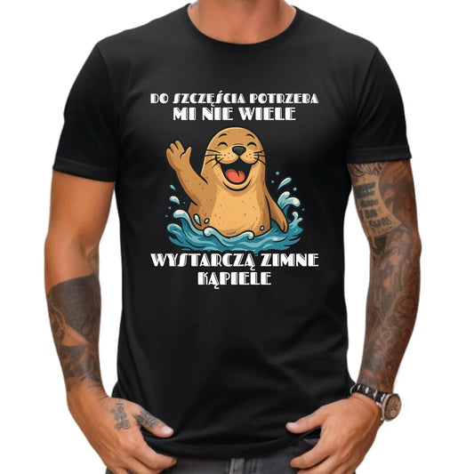 Koszulka męska - prezent dla morsa - Do szczęścia potrzeba mi nie wiele HM06 - StoryCups.pl