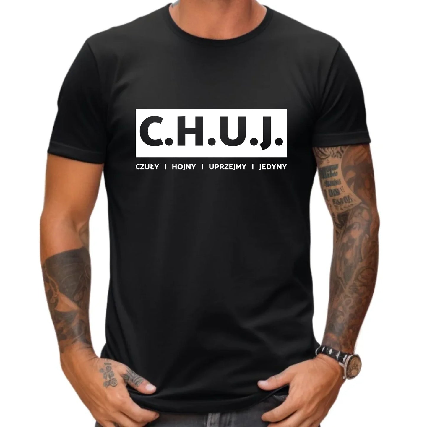 Koszulka męska - prezent dla kolegi na Dzień Chłopaka przyjaciela - C.H.U.J. - bez cenzury DCH12 - StoryCups.pl