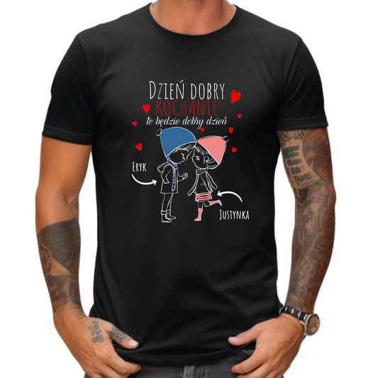 Koszulka męska - Dzień dobry Kochanie - personalizowana W10 - StoryCups.pl
