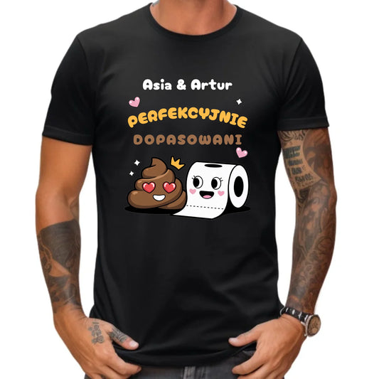 Koszulka męska - Perfekcyjnie dopasowani - personalizowana W81 - StoryCups.pl