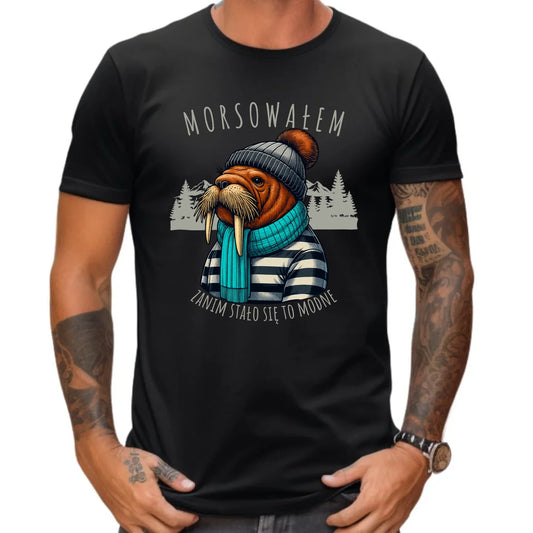 Koszulka męska - prezent dla morsa - Morsowałem zanim stało się to modne - Mors HM08 - StoryCups.pl