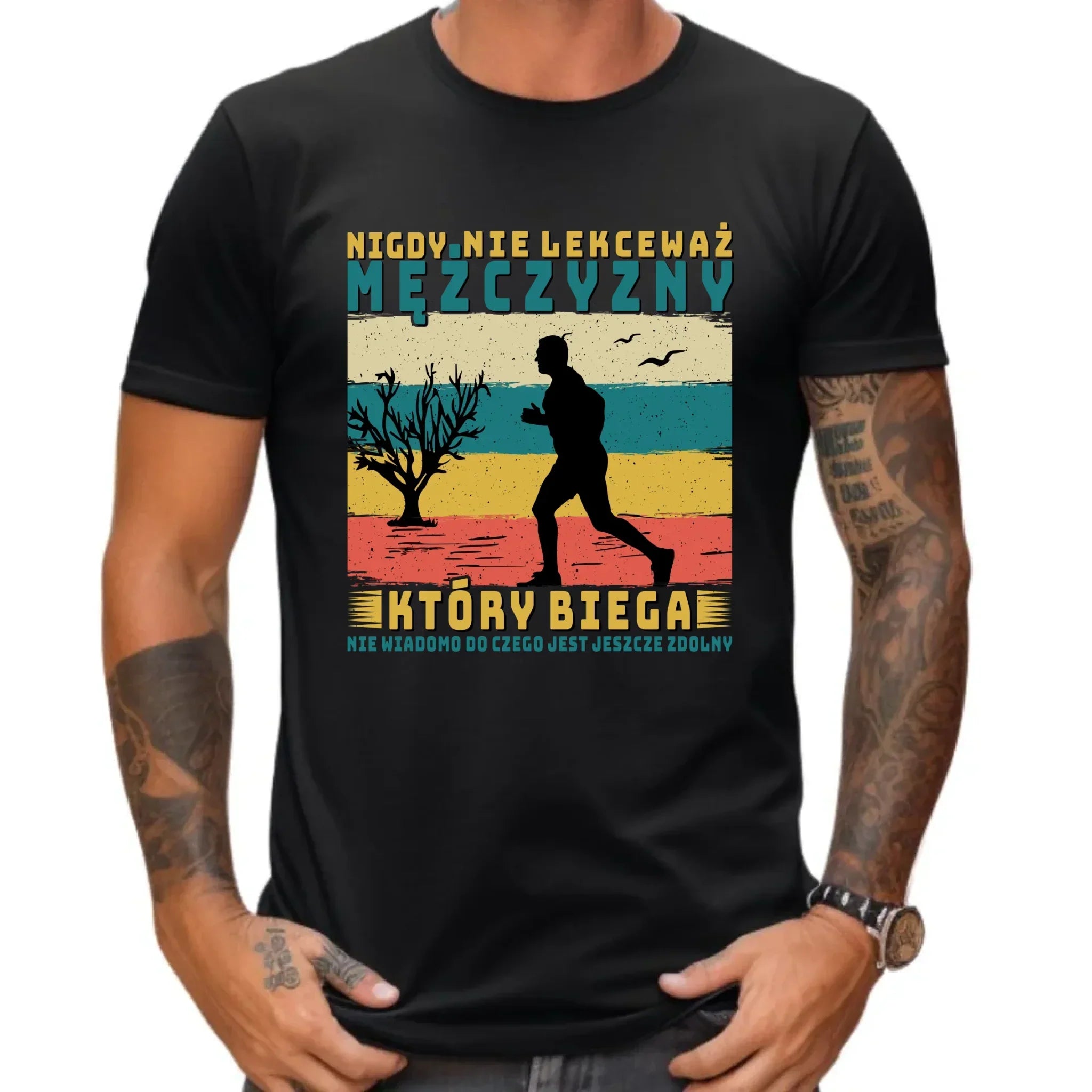 Koszulka męska dla biegacza - Nigdy nie lekceważ HB03 - StoryCups.pl
