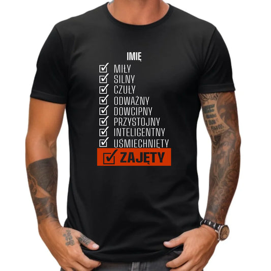 Koszulka męska - Zajęty prezent dla chłopaka męża narzeczonego - personalizowana DCH05 - StoryCups.pl