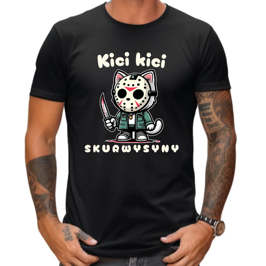 Koszulka męska na Halloween - Kici kici sk*rwysyny - bez cenzury HL28 - StoryCups.pl