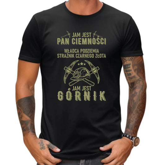 Koszulka męska - prezent dla górnika - Pan ciemności jam jest górnik G04 - StoryCups.pl