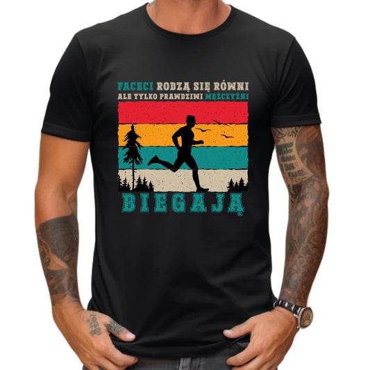 Koszulka męska dla biegacza - Prawdziwi mężczyźni biegają HB02 - StoryCups.pl