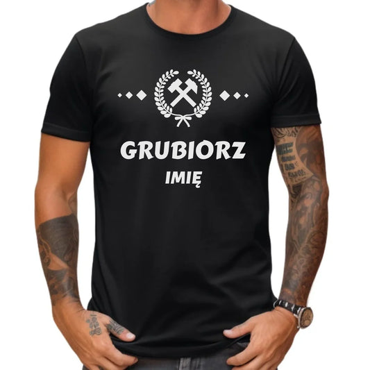 Koszulka męska - prezent dla górnika - Grubiorz - personalizowana G03 - StoryCups.pl