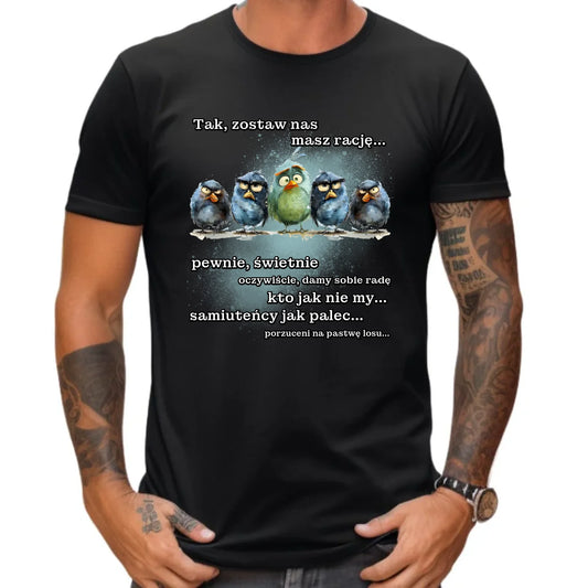 Koszulka męska na odejście z pracy - Tak, zostaw nas OP06 - StoryCups.pl