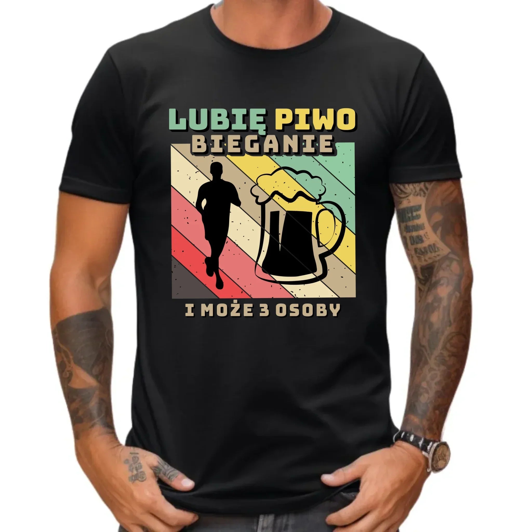Koszulka męska dla biegacza - Lubię piwo bieganie HB01 - StoryCups.pl