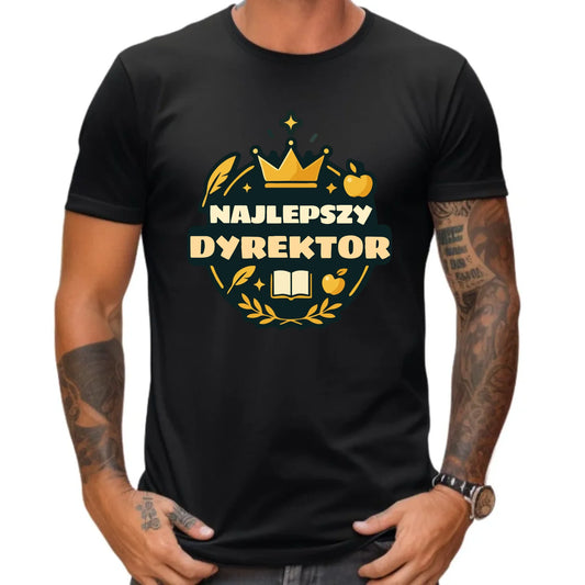 Koszulka męska dla dyrektora szkoły - Najlepszy Dyrektor N48 - StoryCups.pl