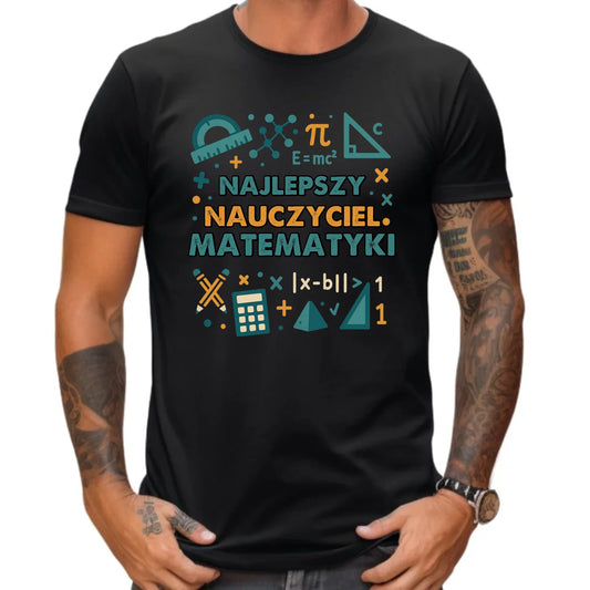 Koszulka męska dla nauczyciela - Najlepszy nauczyciel matematyki N74 - StoryCups.pl