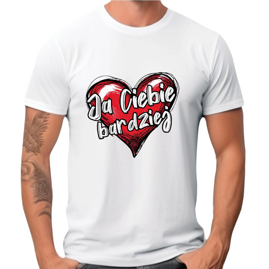 Koszulka męska - Serce Ja Ciebie bardziej W84 - StoryCups.pl