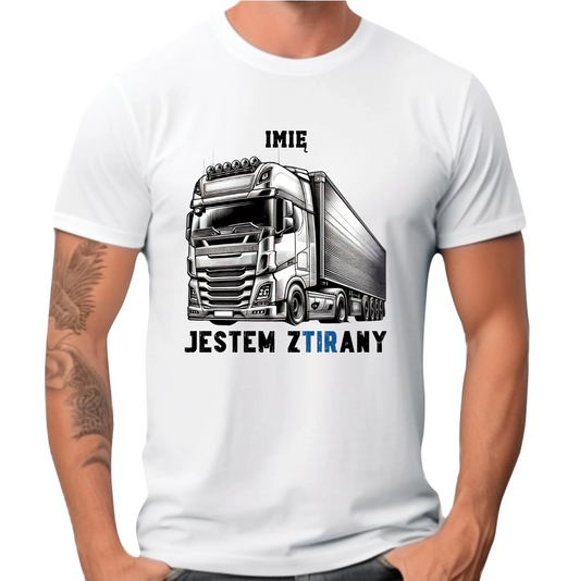 Koszulka męska dla kierowcy tira - Jestem zTIRany - personalizowana ZKT01 - StoryCups.pl