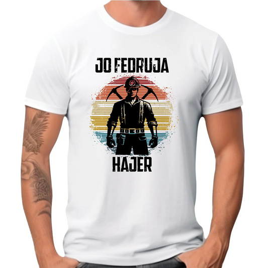 Koszulka męska - prezent dla górnika - Jo fedruja Hajer G26 - StoryCups.pl