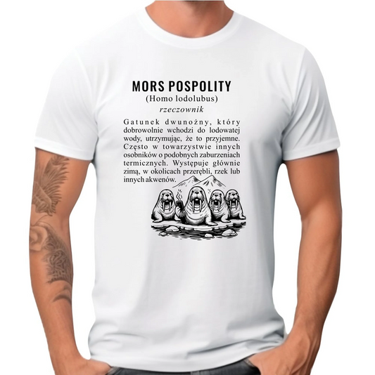 Koszulka męska - prezent dla morsa - Mors pospolity [Homo lodolubus] HM12 - StoryCups.pl
