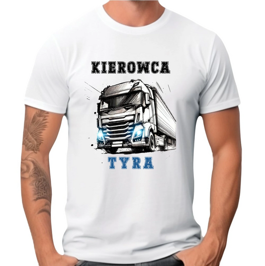 Koszulka męska dla kierowcy ciężarówki - Kierowca tyra ZKT07 - StoryCups.pl