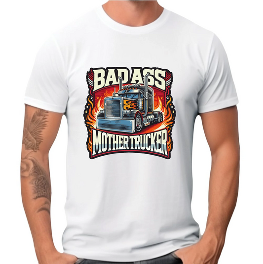 Koszulka męska dla kierowcy tira - Badass Mother Trucker ZKT04 - StoryCups.pl