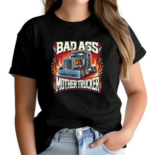 Koszulka damska dla kierowcy tira - Badass Mother Trucker ZKT04 - StoryCups.pl
