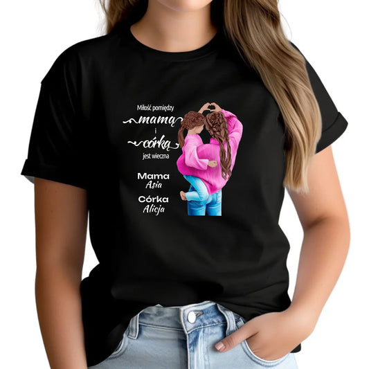 Koszulka damska dla mamy - Mama z córką - personalizowana DM38 - StoryCups.pl