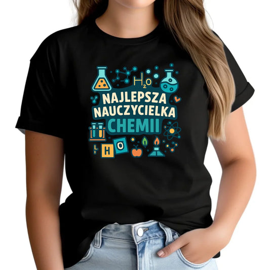 Koszulka damska dla nauczycielki - Najlepsza nauczycielka chemii N44 - StoryCups.pl