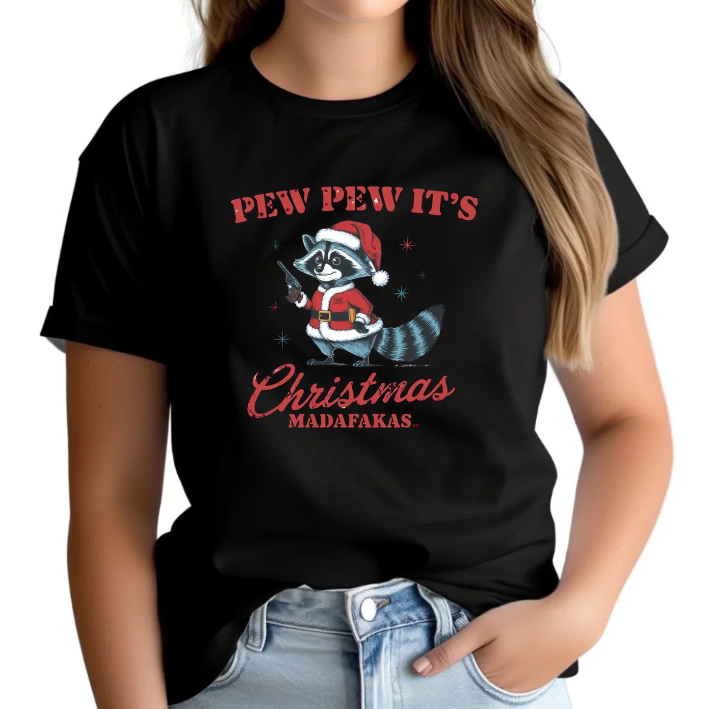 Koszulka damska świąteczna - Pew pew it's Christmas BN60 - StoryCups.pl