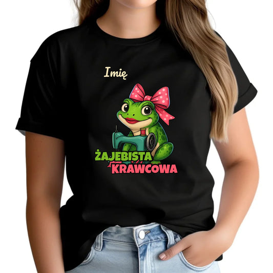 Koszulka damska szyciowa dla krawcowej - Żajebista Krawcowa - personalizowana HS32 - StoryCups.pl